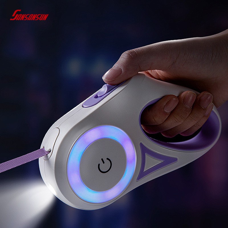 light up retractable dog leash