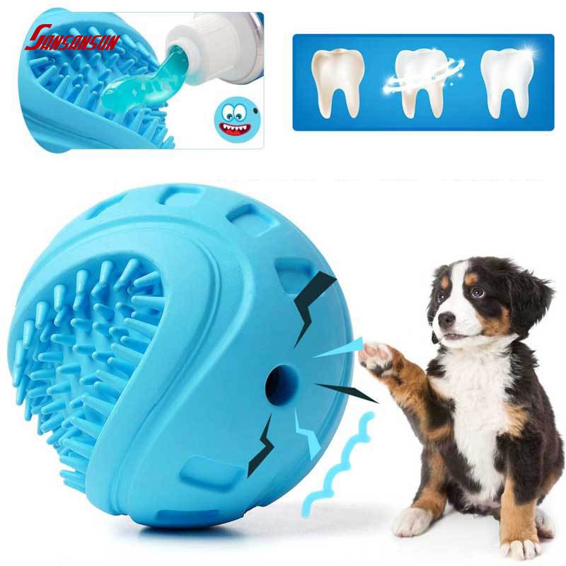 rubber Chew Ball Dog Toys With Squeakers 