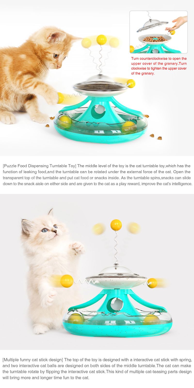 cat puzzle treat dispensing toy