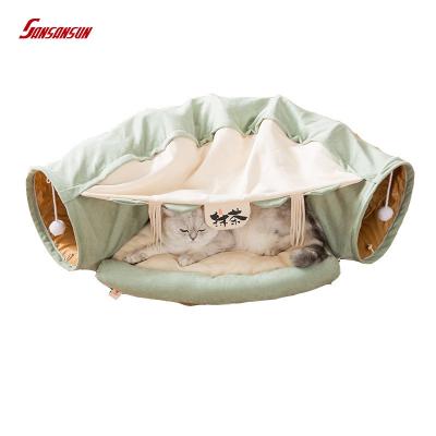 cat play tunnel bed